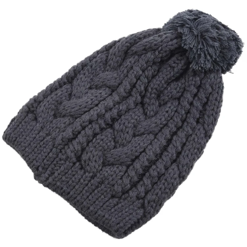 Мода Мужчины Wo мужская вязаная Slouch Beanie Hat с помпоном-Кисточкой Крючком теплая шапка