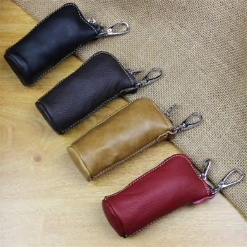 

Genuine Cow Leather Men Women Key Bag Small Business Kay Case Women Housekeepers