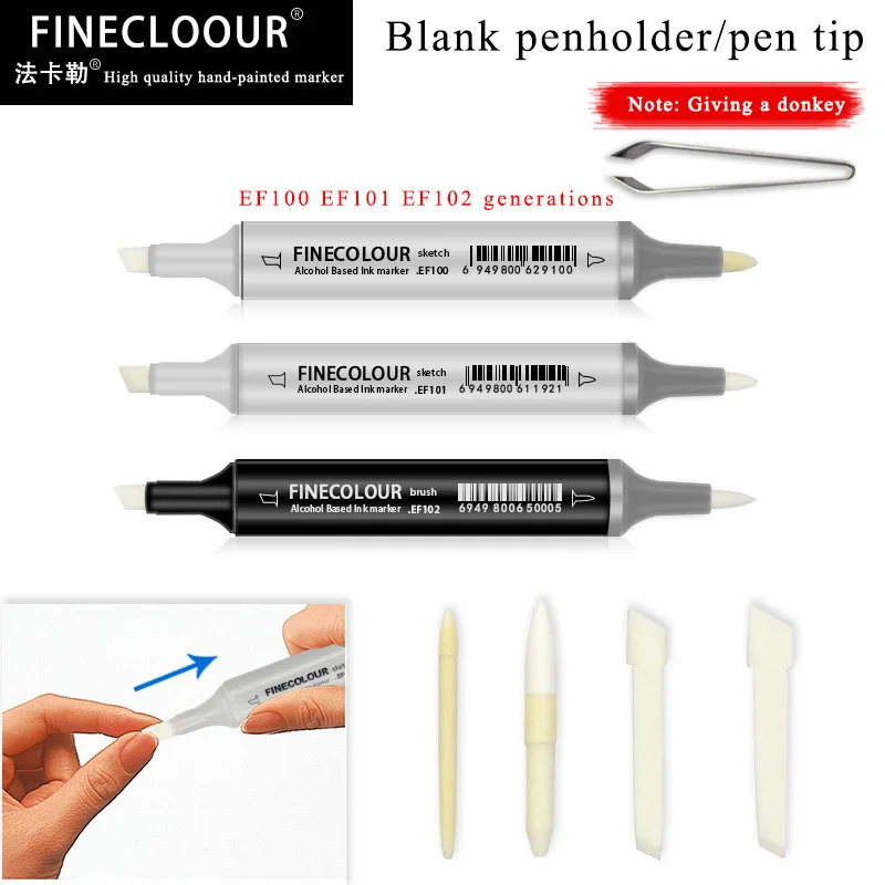 Finecolour Art EF100/EF101/EF102 Double Headed Marker Replacement Big Oblique Nib Small Round Nib Replaceable Marker Pen Tip|Маркеры для рисования| | АлиЭкспресс