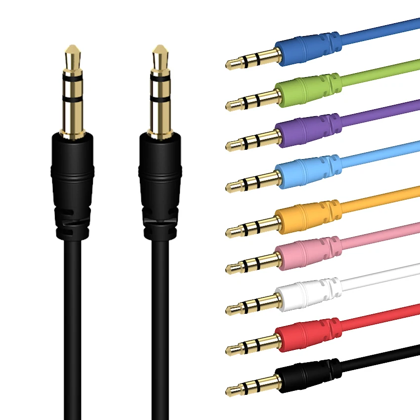 1m 3 5mm Audio Cable Jack Speaker Line Aux Cord For iPhone Samsung S8 Car Headphone Xiaomi Redmi 4X 100pcs