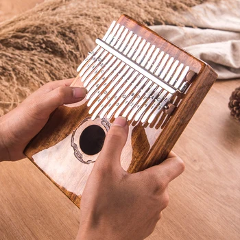 

17 Key Kalimba African solid Mahogany Thumb Finger Piano Sanza 17 keys Solid Wood Kalimba Mbira Thumb