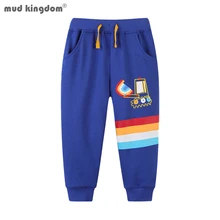 

Mudkingdom Boys Pants Colorful Rainbow Excavator Printing Elastic Waist Trousers for little Boy Clothes Cotton Casual Clothing