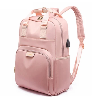 

USB Charge Backpack Women Computer Backpack 14 Inches Woman Waterproof Bagpack School Bags For Teenage Girls Both Shoulders bags