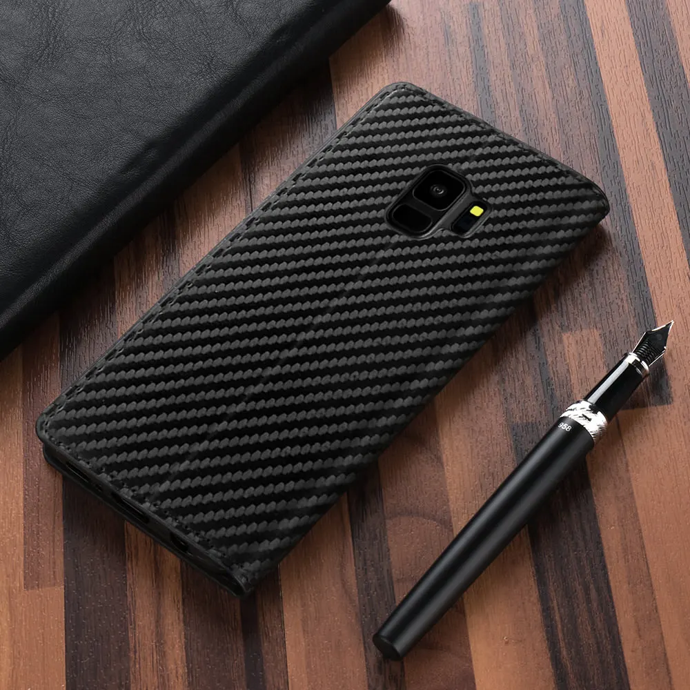 Стильный чехол-кошелек на магнитной застежке для samsung Galaxy Note10 5G Note9 S5 NEO S6 S7 edge, кожаный чехол из углеродного волокна S10 S9 S8 Plus