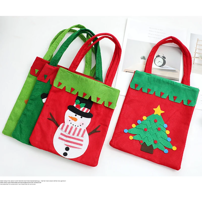 

3pcs Non woven Christmas Bag Decoration Creative Gift Tote Bag