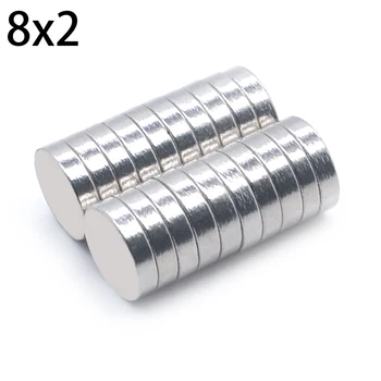 

500pcs Neodymium magnet 8x2 Rare Earth small Strong Round permanent 8*2mm fridge Electromagnet NdFeB nickle magnetic DISC