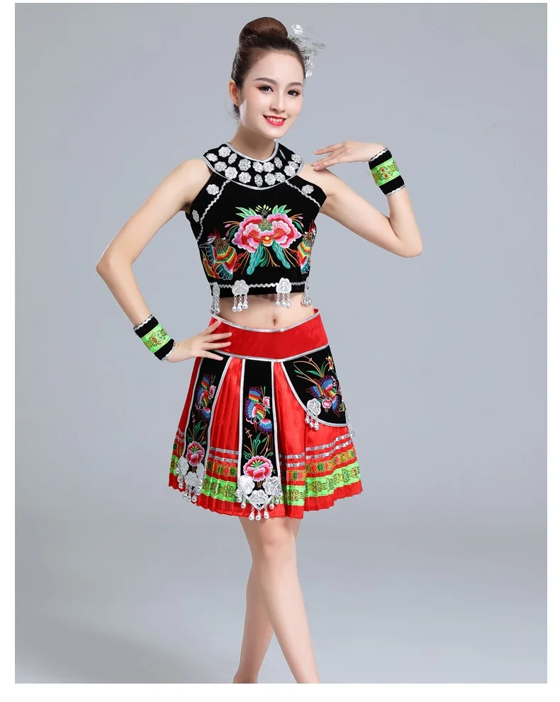 Женская одежда Hmong Miao традиционное платье в азиатском стиле в тайском стиле танцевальный костюм этнический фестиваль сценическая одежда