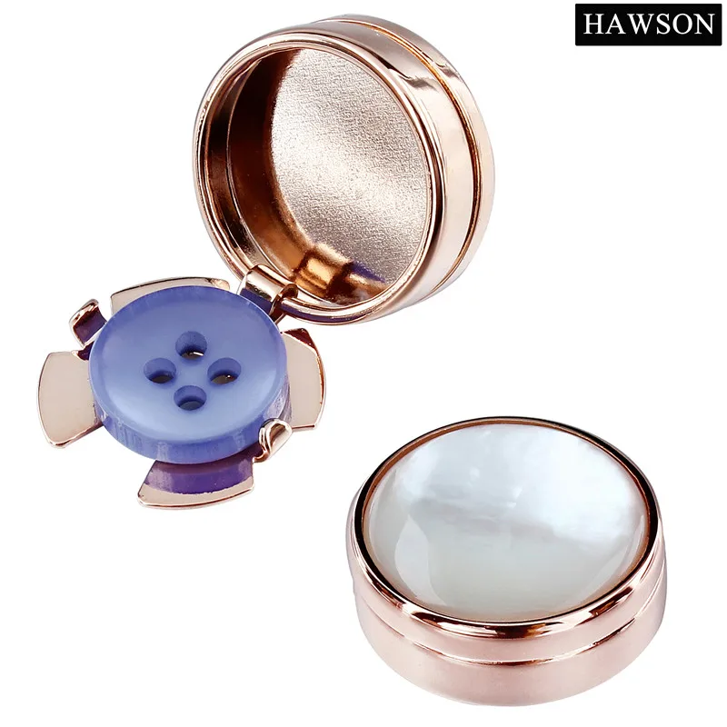 

HAWSON Rose Gold Color Button Cover Mother Pearl Cover Button for Mens Clothing Accessory