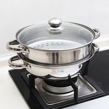 

Hot Pot Stainless Steel Pot 18/2028cm Single/Double Layer With Ears Steamer Cookware Home Kitchen Soup Stock Pot Cooking Tools
