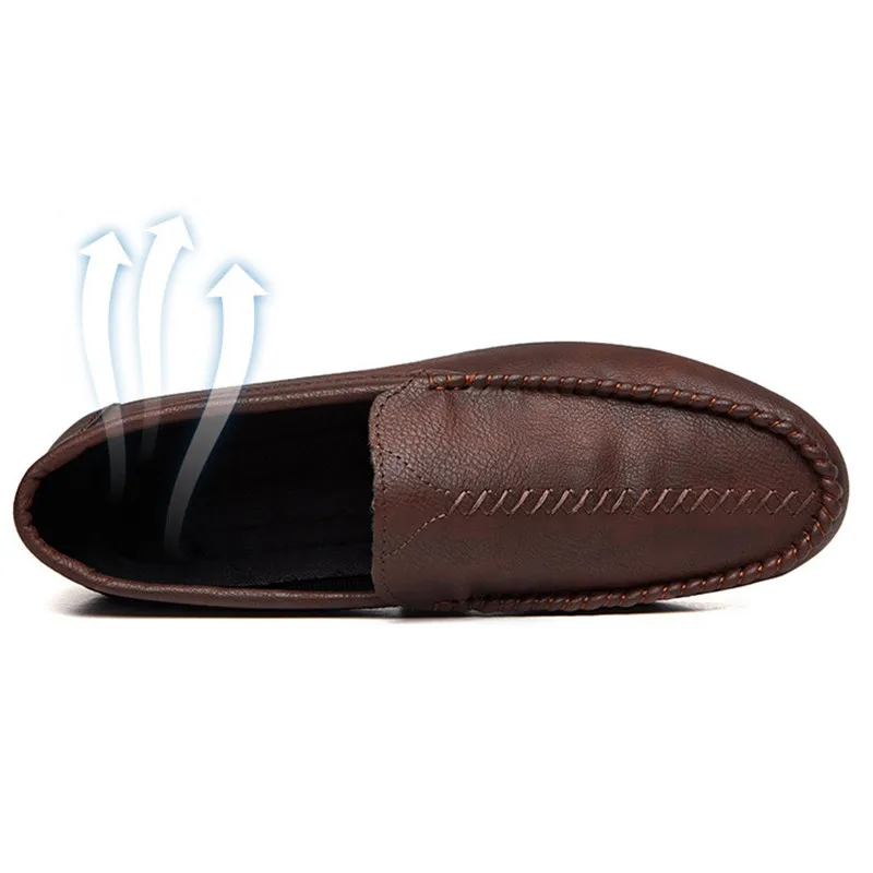 2019 Man Casual Shoes Genuine Leather Men Moccasin Shoes Fashion Leather Shoes Men Italian Men's Loafers Comfort Driving Shoes