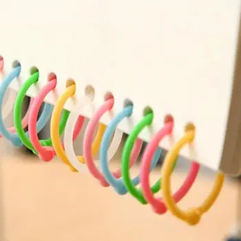 

New 30Pcs Plastic Loose Leaf Binding Rings Candy Color Coil Binder Hoop Holder Tool