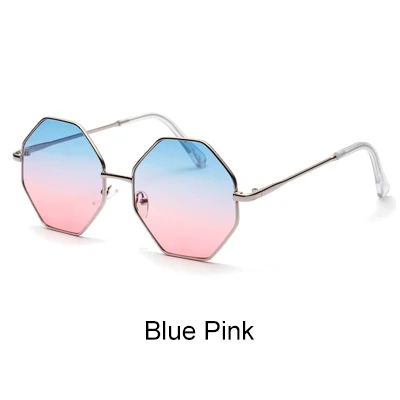 Blue Pink Kilig, трендовые шестигранные солнцезащитные очки, женские солнцезащитные очки, UV400, очки, нестандартные, восьмиугольные, солнцезащитные очки,, Lunette Soleil Femme W047 - Цвет линз: Blue Pink