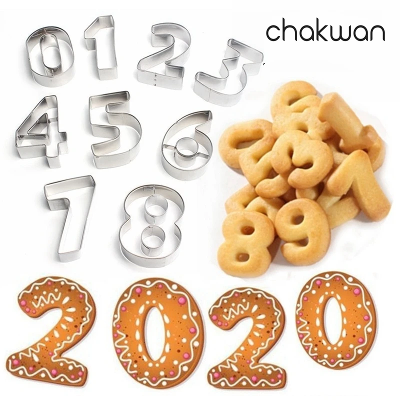 9 шт. набор резаков для печенья в форме цифр пресс форма премиум класса из