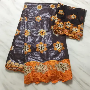 

bazin riche getzner 2020 new design beaded bazin riche fabric tissu african lace fabric with tulle embroidery lace 5+2yards/set