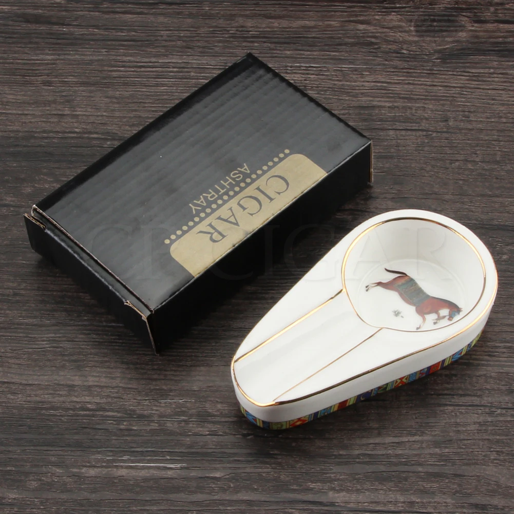COHIBA карманная пепельница, мини керамические пепельницы для сигар, портативный уличный пепельница, маленькая Роскошная пепельница для 1 Сигары, подставка для пепельницы
