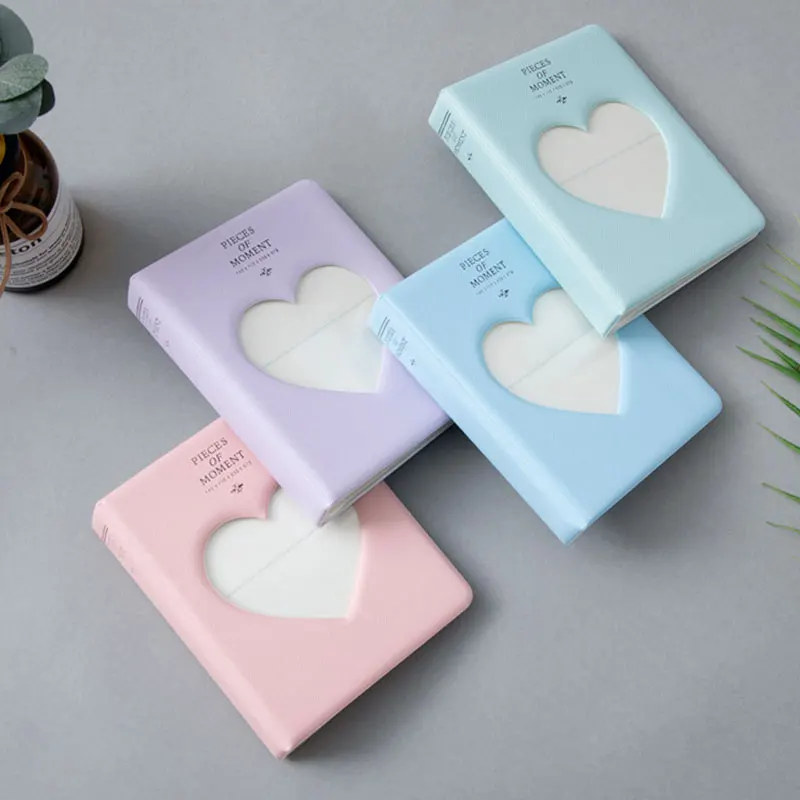 64 Pockets Photo Album 3 Inch ins card Holder Hollow Love Heart Business Card Bag photocard holder Instax
