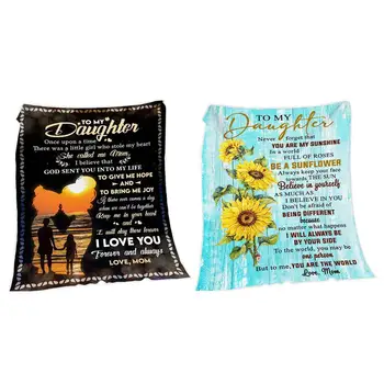 

Flannel Throw Blanket Printed Anti-Pilling Envelop Pattern Rug Daughter Or Son Letter Dad Mom For Daughter's Air Mail Blanket