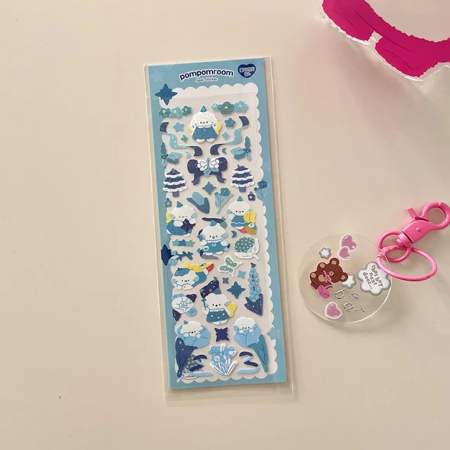 1Pc Ins Cute Cartoon Animal Laser Sticker Flakes Idol Card Deco Scrapbook DIY Material Decoration Kawaii Stationery Stickers 1Pc F