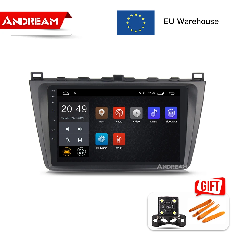 Top 9 inch Android 8.1 Quad-Core 2G+16G car player for Mazda 6 2007-2012 IPS  GPS Navigation Head Unit Stereo Radio 0