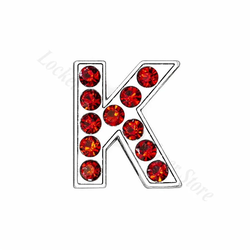 1 шт., A-Z, 8 мм, красные буквы для именных браслетов со стразами, подходят для DIY браслетов и Ошейников для домашних животных, ювелирных изделий для женщин - Окраска металла: K