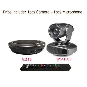 

10X 2MP PTZ IP Streaming USB 3.0 Conference Camera and USB Bluetooth desktop omni directional microphone