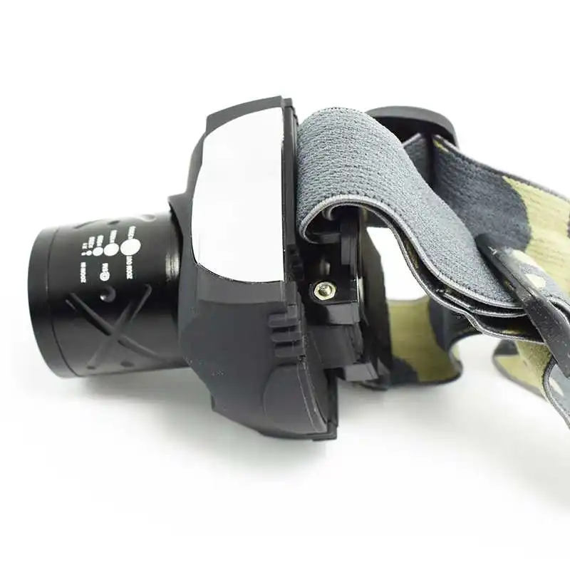 Zoomable 1600 Lumen LED Forehead Flashlight Waterproof T6 Headlamp 3 Modes Rechargeable Headlight Fishing Head Lamp for Camping