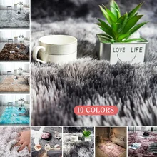 Ковер из полиэфирного волокна, пушистый ковер для спальни, напольный ковер 180x100 см, разноцветный окрашенный диван, обеденный коврик для отеля