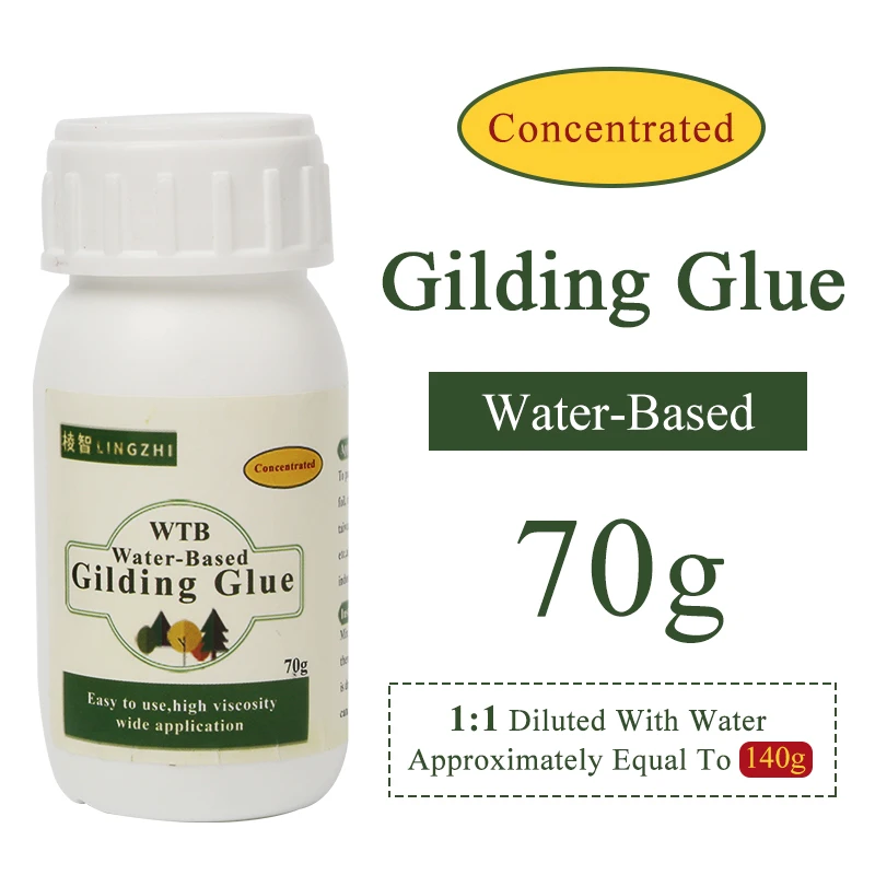 70ml(140ml)Gilding Glue for Arts Craft Paper Powder Gold Leaf Water-based Glue Gold Foil Sheets Home Decoration Gilding Adhesive