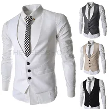 Весна и лето стиль EBay Весна новые продукты стиль приталенный однотонный Мужской Однорядный жилет с тремя пряжками M09