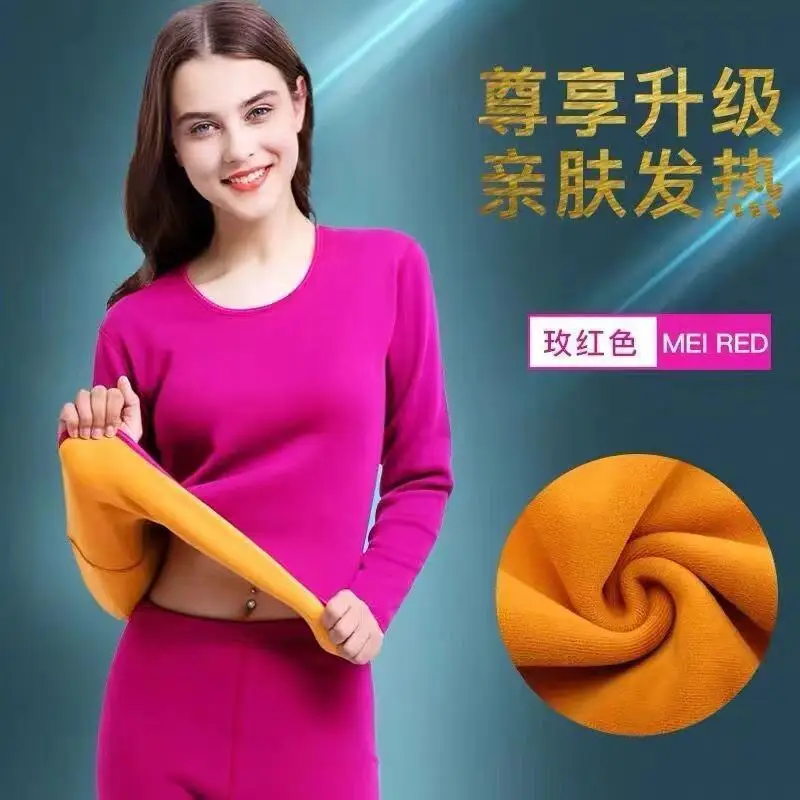 Thermal Underwear Sets Winter Women Long Johns Fleece Keep Warm In Cold Weather Size L To 4XL Underwear Women Set