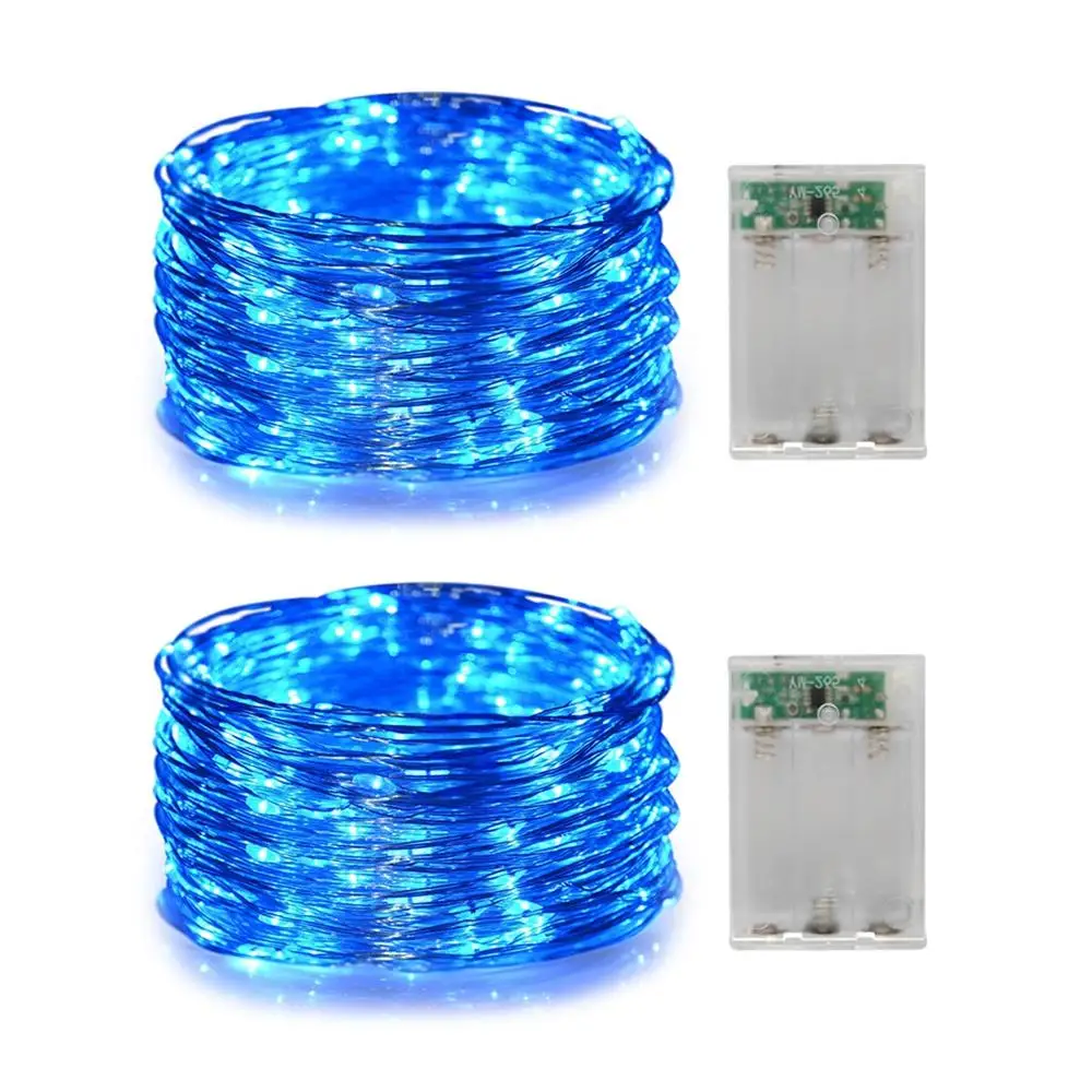

2 Pack Battery Operated Mini Led Fairy Lightsfor Bedroom Wedding Party Decorations,30 Count Leds,10 Feet Silver Wire(blue)