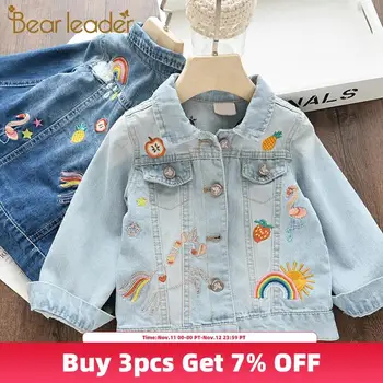 

Bear Leader Denim Coats for Girl Kids Cartoon Embroidery Jacket Autumn Spring Baby Girls Coat Children Clothes 3 8 Years