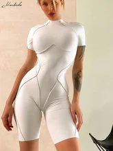 

Macheda Spring 2022 High-necked bodysuit with cut-out back Sexy, stylish women's bodysuit with silhouette sexy slim body shorts