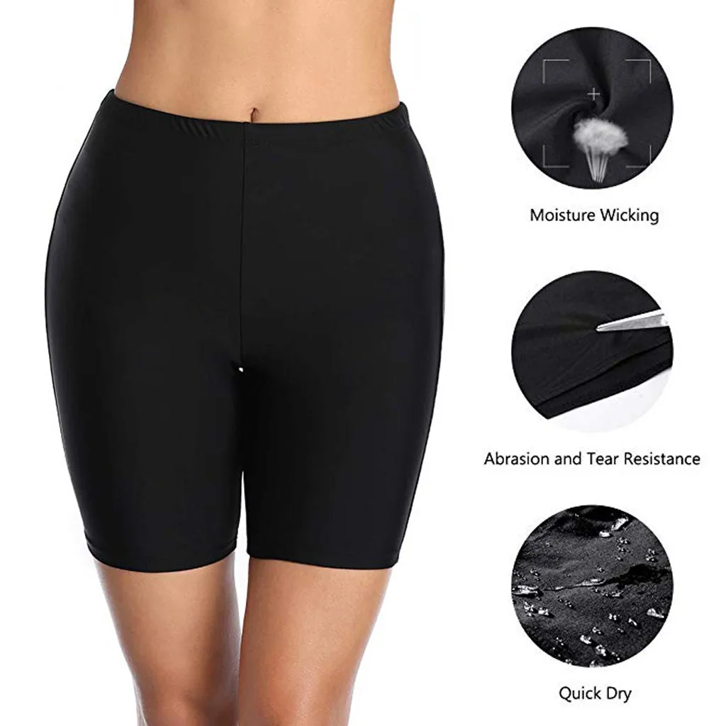 Plus Size Swim Shorts For Women High Waist Mesh Solid Colors Tankini Bottoms Tummy Control Summer Swimsuit Briefs Pants 2020#p4 | Спорт и