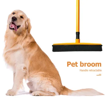

Rubber Pet Cat Dog Hair Removal Pets Fur Furniture Cleaner Removal Brush Floor Broom Telescopic Carpet Cleaning Tools