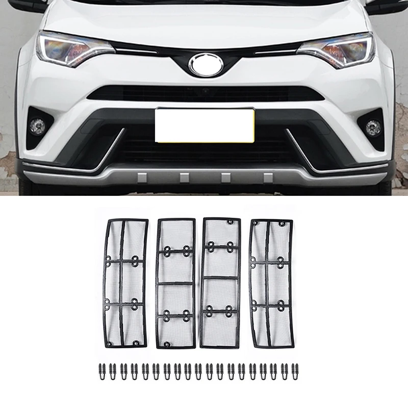 Передняя решетка для автомобиля из нержавеющей стали от насекомых Toyota RAV4 2016 2017 2018