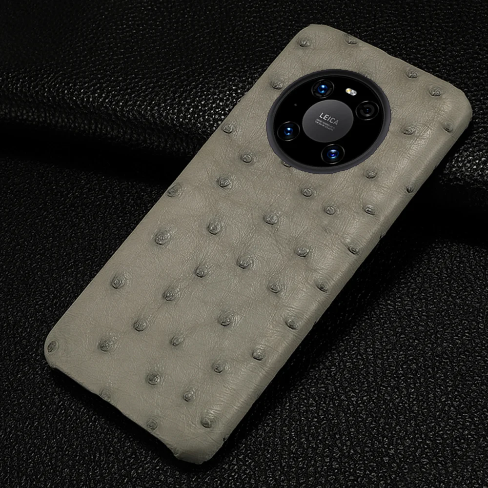 Genuine Ostrich Leather Phone Case for Huawei Mate