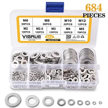

flat gasket Suit 304 Stainless steel circular type washer M2 M2.5 M3 M4 M5 M6 M8 M10 M12 screw mating gasket 684 grain