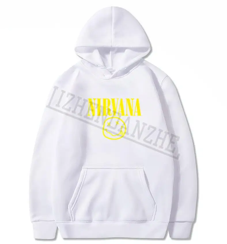 Nirvana модные брендовые мужские толстовки весна осень мужские повседневные толстовки мужские и wo мужские толстовки Топы - Цвет: Белый