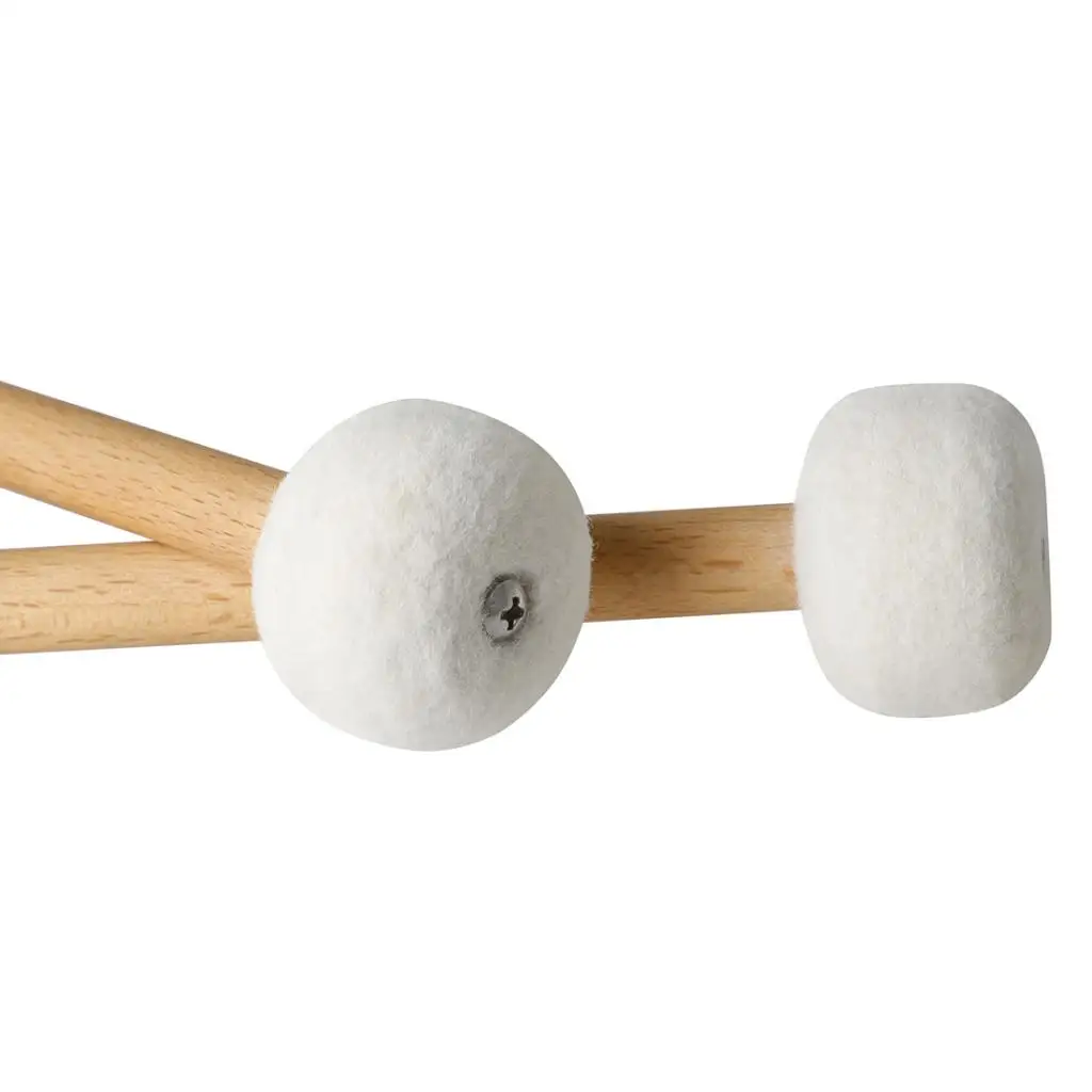 Bass Drum Mallets Sticks Felt Mallet with Wood Handle for Percussion Bass Drum, 15 Inch