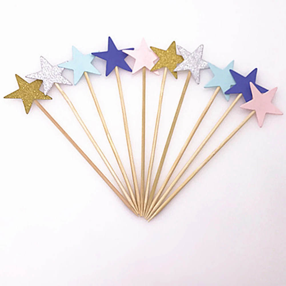 

Home Birthday Party Dessert Baking Decorative Accessories Inserted Card Cute DIY Glitter Small Cake Topper Non Toxic Reusable