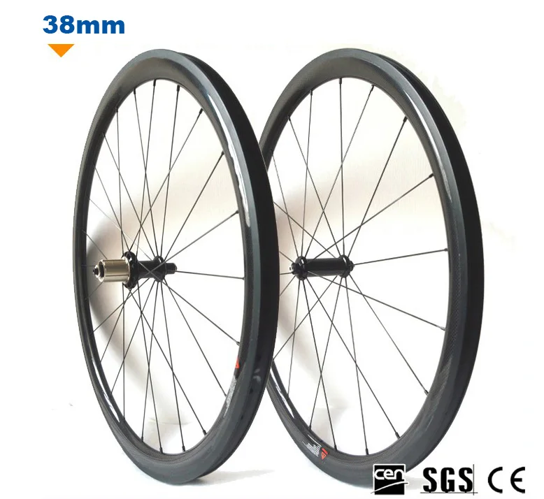 Clearance Super Light Carbon Road Bike Wheelset 700C 38/50/60/88mm with Straight Pull R36 Carbon Hub Basalt Brake Surface Bicycle Wheels 4