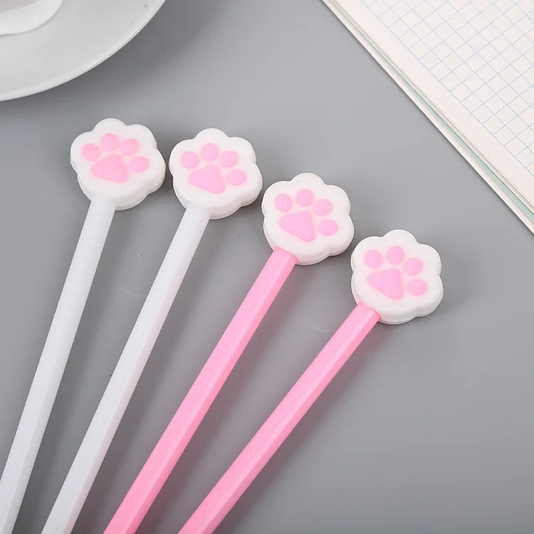 

40 pcs Creative Bear Paw Gel Gel Head Cartoon Learning Stationery New Cat Paw Pen Signature Pen Kawaii School Supplies