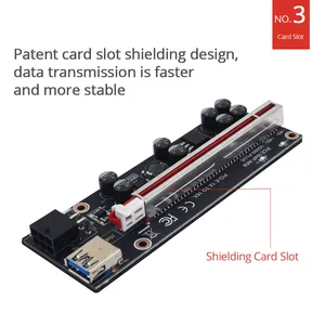 Image 4 - 10 قطعة COVYIV GPU بكيي/PCI E الناهض 009S زائد بطاقة PCI E X16 PCI اكسبرس 6Pin إلى SATA 1X 16X USB3.0 موسع LED التعدين في الأسهم