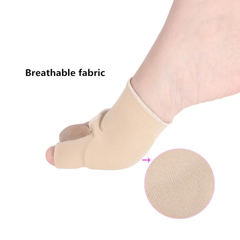 1Pair Toe Corrector Orthotics Anti Abrasion Foot Feet Care Pedicure Socks Bunion Straightener Silicone Gel Bone Thumb Adjuster