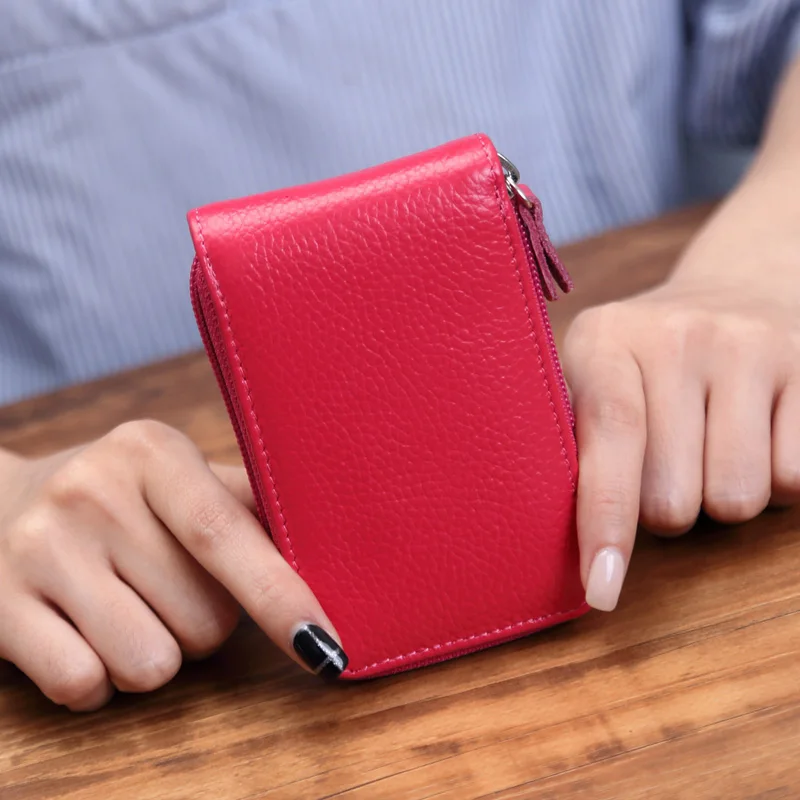Прочная Женская цветная деловая сумка с несколькими картами, кожаная сумка-посылка для кредитных карт, Женская однотонная простая сумка с разрезом из искусственной кожи
