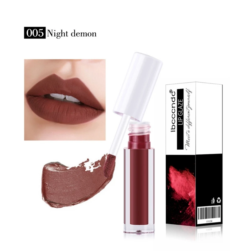Waterproof Matte Velvet Lip Glaze Long-Lasting Moisturizing Pipe Non-stick Cup Lip Gloss Cosmetic - Цвет: 04