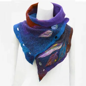 

Fashion Women Vintage Printing Button Soft Wrap Casual scarf Women Winter Warm Scarves Shawls Outdoor New designer Silk Scarf