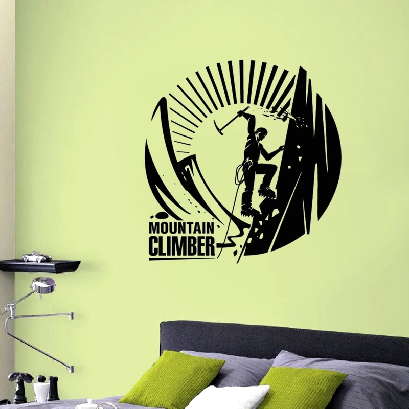 DCTAL Climbing Sticker Climber Decal Extreme Sports Posters Vinyl Wall Decal Parede Decor Mural Climbing Sticker