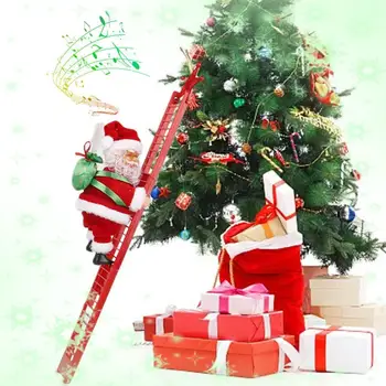 

Christmas Toy Santa Claus Climbing Ladder Doll Music Creative Xmas Decor Christmas Decorations For Home Christmas Gift For Kid